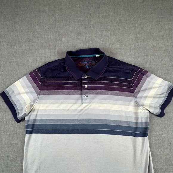 Robert Graham Other - Robert Graham Polo Shirt Mens Large Multicolor Stripe Paisley Cotton Casual